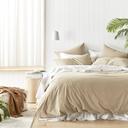 Adairs Stonewashed Cotton Sesame Quilt Cover Separates - Queen