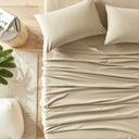 Adairs Stonewashed Cotton Sesame Sheet Separates - Single