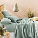 Adairs Vintage Washed Linen Eucalyptus Sheet Separates - Queen