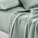 Adairs Vintage Washed Linen Eucalyptus Sheet Separates - Queen