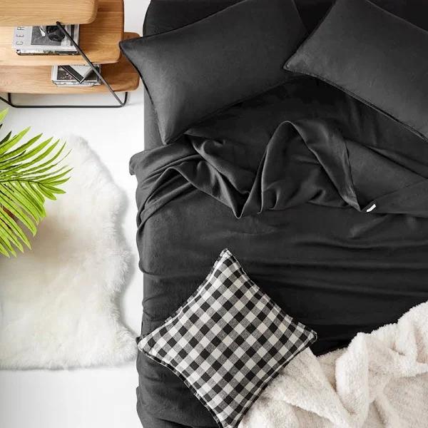 Adairs Vintage Washed Linen Onyx Sheet Separates - King