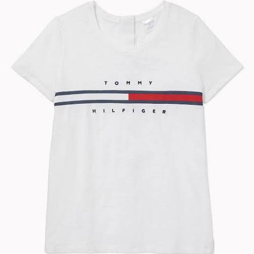 Adaptive Womens Seated Fit Stripe Signature T-Shirt White SM