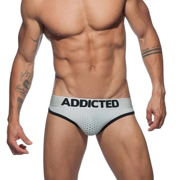 Addicted Gold and Silver Mesh Brief AD668 Silver