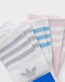 Adidas - 3 Pairs of Mid Cut Crew Socks in White & Wonder Quartz