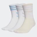 Adidas - 3 Pairs of Mid Cut Crew Socks in White & Wonder Quartz