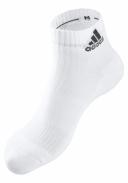 Adidas 3S 3 Pack Performance Ankle Socks - White