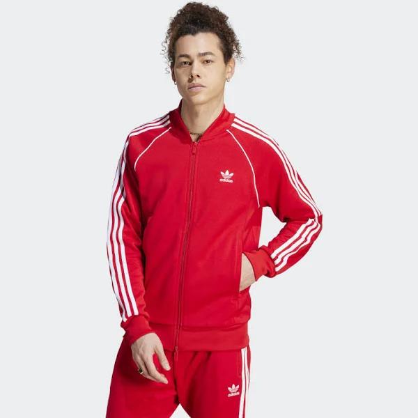 adidas-Adicolor Classics SST Track Jacket-Men-Better Scarlet / White-2XL