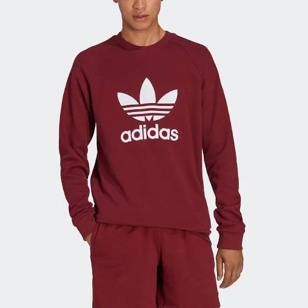 adidas-Adicolor Classics Trefoil Crewneck Sweatshirt-Men-Shadow Red-XS