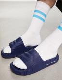 adidas-Adilette 22 Slides-Men-Dark Blue / Cloud White / Dark Blue-12