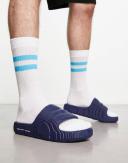 adidas-Adilette 22 Slides-Men-Dark Blue / Cloud White / Dark Blue-12