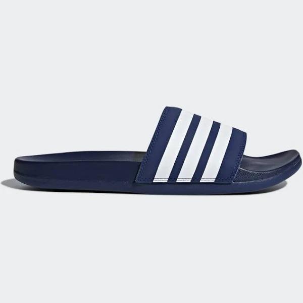 Adidas Adilette Comfort Slides - Dark Blue / Cloud White