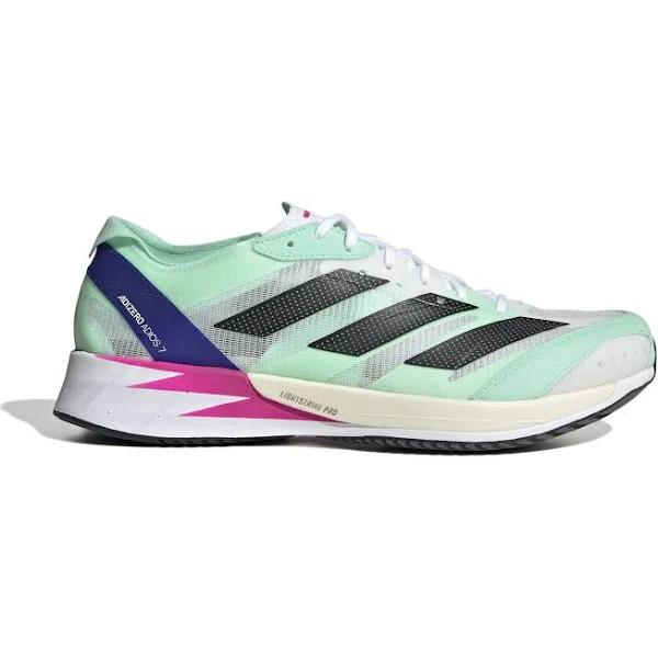 Adidas - Adizero Adios 7 Running Shoes - White/Green - UK 13.5