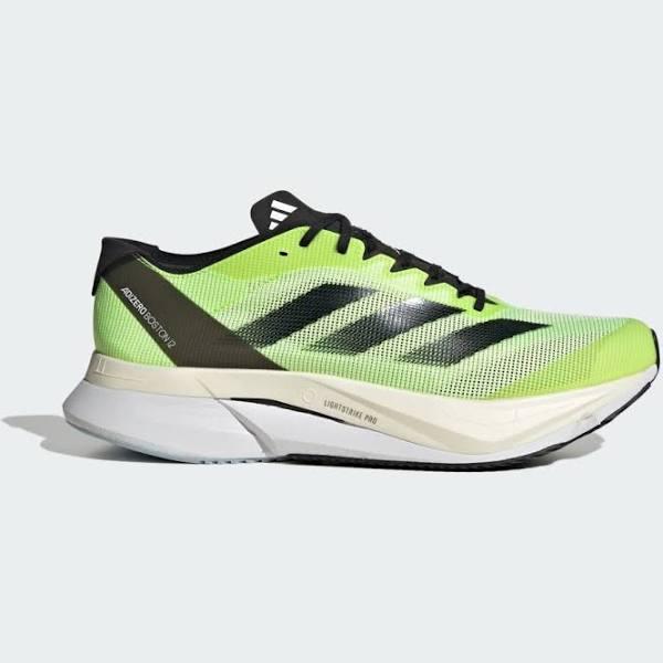 Adidas Adizero Boston 12 Running Shoes - Ftwr White/Core Black/Lucid Lemon