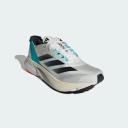 Adidas Adizero Boston 12 Shoes White / Black / Light Aqua M 8 / W 9 - Men Running Trainers