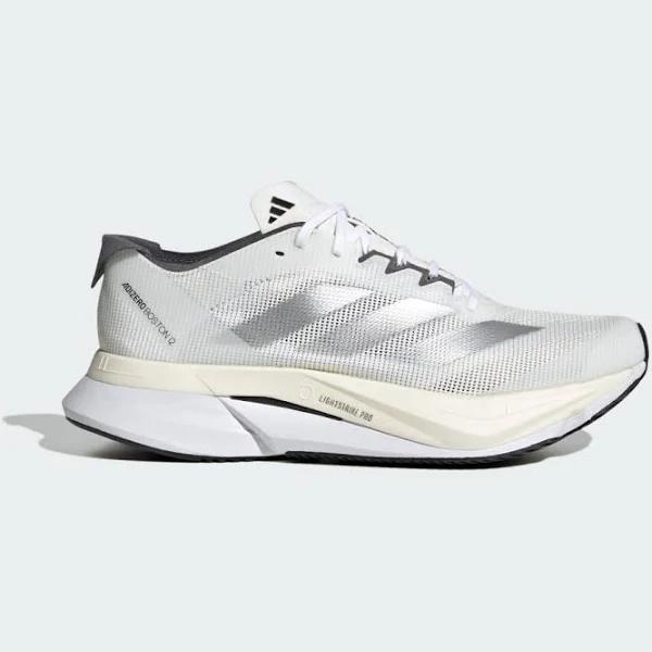 adidas-Adizero Boston 12-Women-Cloud White / Silver Metallic / Grey Five-9