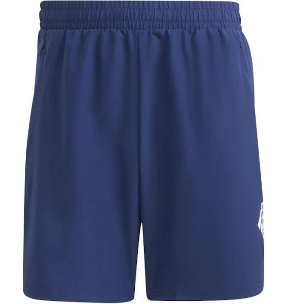 adidas-AEROREADY Designed For Movement Shorts-Men-Dark Blue / White-S 7"