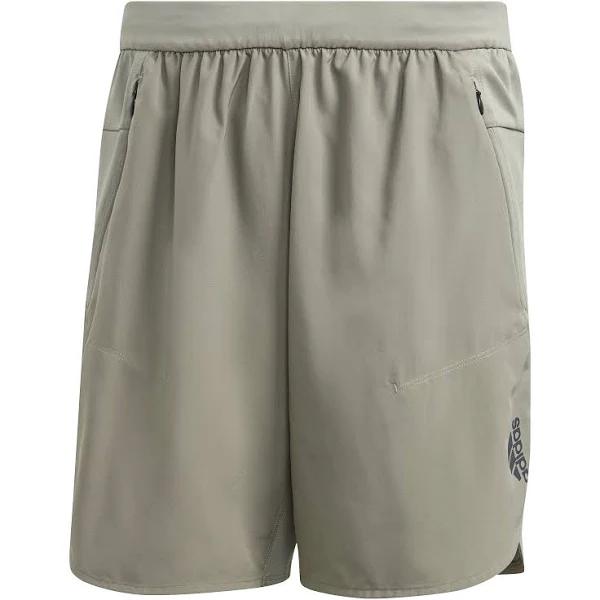 adidas-Designed for Training Shorts-Men-Silver Pebble-S 5"