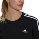 adidas-Essentials 3-Stripes Fleece Sweatshirt-Women-Black / White-XL