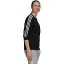 adidas-Essentials 3-Stripes Fleece Sweatshirt-Women-Black / White-XL