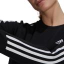 adidas-Essentials 3-Stripes Fleece Sweatshirt-Women-Black / White-XL