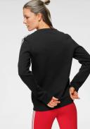 adidas-Essentials 3-Stripes Fleece Sweatshirt-Women-Black / White-XL