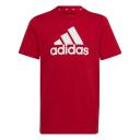 adidas-Essentials Big Logo Cotton Tee-Kids-Better Scarlet / White-7-8Y