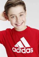 adidas-Essentials Big Logo Cotton Tee-Kids-Better Scarlet / White-7-8Y