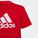 adidas-Essentials Big Logo Cotton Tee-Kids-Better Scarlet / White-7-8Y