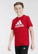 adidas-Essentials Big Logo Cotton Tee-Kids-Better Scarlet / White-7-8Y