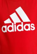adidas-Essentials Big Logo Cotton Tee-Kids-Better Scarlet / White-7-8Y