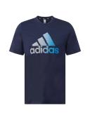 Adidas Essentials Big Logo Short Sleeve T-Shirt Sky Blue White - M
