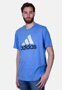 Adidas Essentials Big Logo Short Sleeve T-Shirt Sky Blue White - M