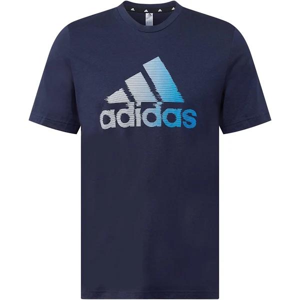 Adidas Essentials Big Logo Short Sleeve T-Shirt Sky Blue White - M