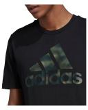 Adidas Essentials Camo Print Short Sleeve T-Shirt Black Green - M