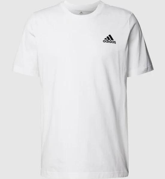 adidas-Essentials Embroidered Small Logo Tee-Men-White / Black-2xl