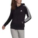 Adidas Essentials Fleece 3-Stripes Full-Zip Hoodie. Womens. Black 2XL