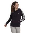 Adidas Essentials Fleece 3-Stripes Full-Zip Hoodie. Womens. Black 2XL