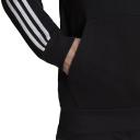 adidas-Essentials Fleece 3-Stripes Hoodie-Men-Black / White-XL