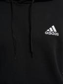 adidas-Essentials Fleece 3-Stripes Hoodie-Men-Black / White-XL