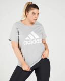 Adidas Essentials Logo Tee (Plus Size) Grey / White 4x - Women Lifestyle Shirts