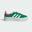 adidas-Gazelle Bold Shoes-Women-Green / Cloud White / Lucid Pink-10