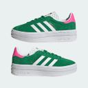 adidas-Gazelle Bold Shoes-Women-Green / Cloud White / Lucid Pink-10