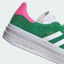 adidas-Gazelle Bold Shoes-Women-Green / Cloud White / Lucid Pink-10
