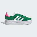 adidas-Gazelle Bold Shoes-Women-Green / Cloud White / Lucid Pink-8.5