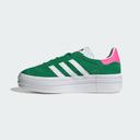 adidas-Gazelle Bold Shoes-Women-Green / Cloud White / Lucid Pink-8.5