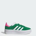 adidas-Gazelle Bold Shoes-Women-Green / Cloud White / Lucid Pink-8.5