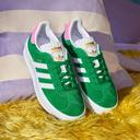 adidas-Gazelle Bold Shoes-Women-Green / Cloud White / Lucid Pink-8.5