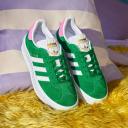 adidas-Gazelle Bold Shoes-Women-Green / Cloud White / Lucid Pink-9