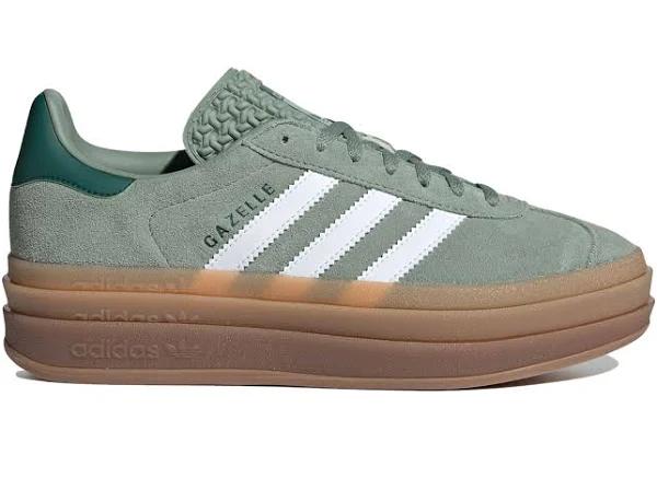 Adidas Gazelle Bold Silver Green Gum (Womens)