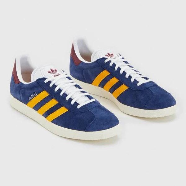 adidas-Gazelle Shoes-Men-Dark Blue / Crew Yellow / Collegiate Burgundy-M 12 / W 13